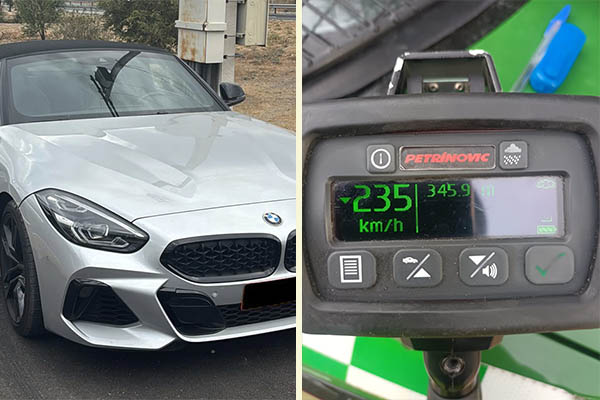 235 km/h hombre detenido