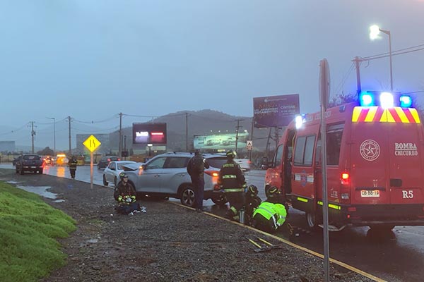 Accidente en rotonda