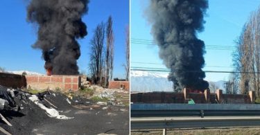 incendio en acopio de plástico