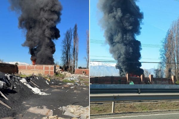 incendio en acopio de plástico