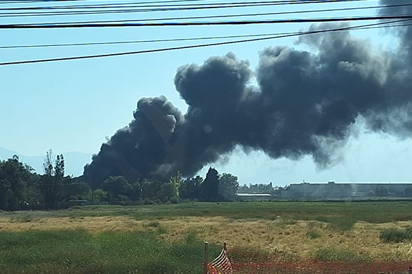 Incendio en sector industrial