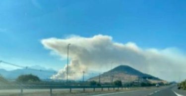 incendio forestal en Colina