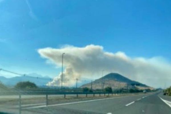 incendio forestal en Colina