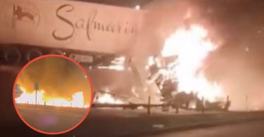cabina incendiada