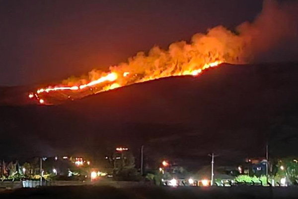 incendio forestal en plena Nochebuena