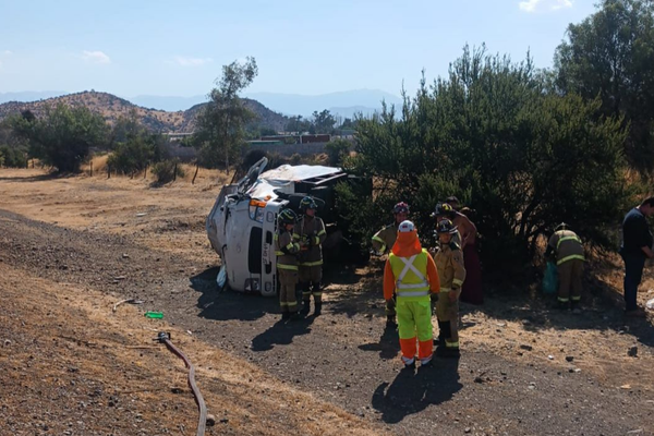 volcamiento de camión en Ruta 71