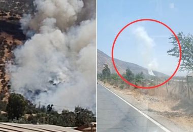incendio forestal en Chicauma