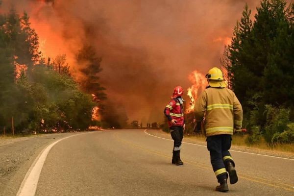 incendio forestal en la Patagonia