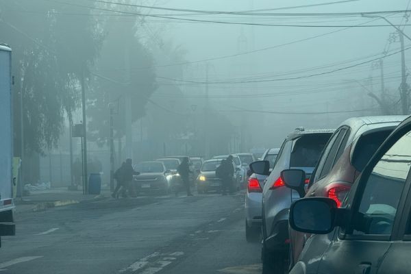 densa niebla en Colina